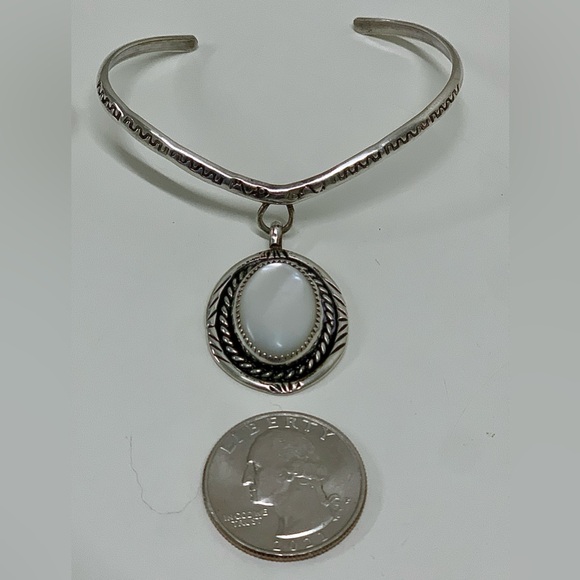 Victorian Era Antique Sterling Silver Bracelet w/ Moonstone Pendant - Picture 15 of 16